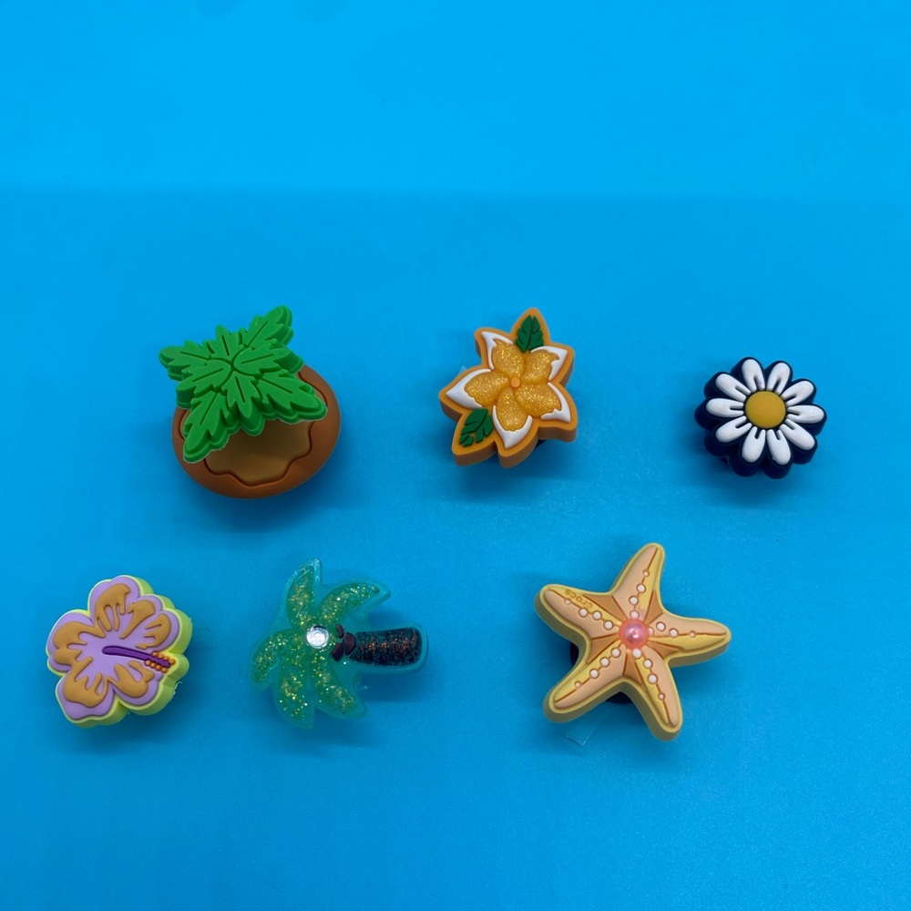 Tropical Beach Flower Themed Croc Shoe Charms